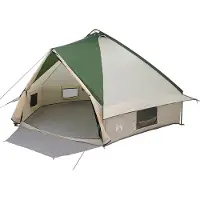 vidaXL Teepee Tent voor 10 Personen 10-persoons Groen en Wit