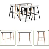 The Living Store Bartafel Modern MDF en Metaal - 120 x 60 x 105 cm - ZwartThe Living Store Barkruk Ergonomisch PP en Metaal - 48 x 47.5 x 95.5 cm - Wit