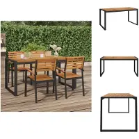 vidaXL Tuintafel met U-vormige poten, 160x80x75 cm, massief acaciahout - Tuintafels