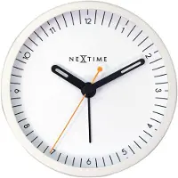 Nextime Small – Tafelwekker – 9 × 9 × 7.5 cm – Metaal – Wit – Stil