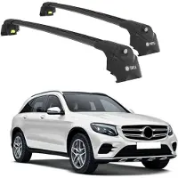 TURTLE Dakdrager voor Mercedes-Benz GLC-CLASS (X253) 2016-2022 Gesloten Dakrailing-Aluminium-Wingbar-Zwart-Merk