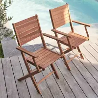 Oviala - Set van 2 eucalyptus houten fauteuils - Canet