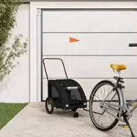 Prolenta Maison Exclusive - Fietsaanhanger voor honden, zwart, gemaakt van Oxford-stof en metaal