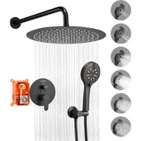 Vevor Douchekraan Regendouchesysteem voor Badkamer Douchesysteem met 305 mm Ronde Regendouchekop &amp; Handdouche