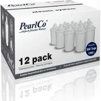 Pearlco 280125 Klassieke waterfilterpatronen – verpakking van 12 stuks – compatibel met Brita Classic