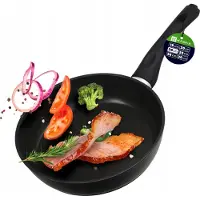 Kadax Koekenpan, pan met anti-aanbaklaag, gourmetpan, universele inductie, braadpan voor vetvrij koken, pan met kunststof handvat, diameter 24 cm
