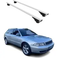 Omac Draagstangen/bagagedragers voor Audi A4 Avant B5, bouwjaar 1994-2001. Metalen basisdragers, zilverkleurig, 2 stuks
