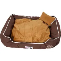 H4L Hondenbed, hondenmand, koffiebruin, wasbaar hondenkussen