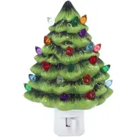 Mormark Festelijke keramische nachtlamp met 7W gloeilamp, kerstdecoratie nachtlamp, stekkerlamp - CERANIGHT