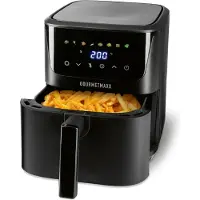 DS Produkte heteluchtfriteuse 6,5 l, 1600 W zwart – digitale heteluchtfriteuse met led-touchscreen en timer | vetarm frituren, grillen en bakken