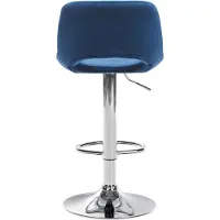 CLP Barkruk Camden - fluweel, chroom frame - Blauw
