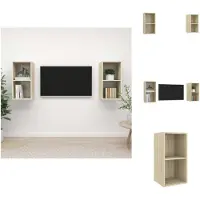 vidaXL Televisiewandmeubel Set - Sonoma Eiken - 37x37x72 cm - 2 stuks - Kast