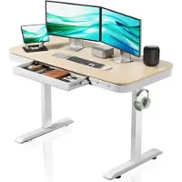 Wiltec verstelbaar bureau met één motor, inclusief oplaadstation, botsingsbescherming, geheugenfunctie en een timer die herinnert aan de tijd die u zit of staat, met een tafelblad van 1180 x 600 mm