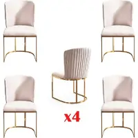AEA Stuhl 4x Stühle Gruppe Set Wohn Esszimmer Garnitur Stil Textil Moderne Möbel