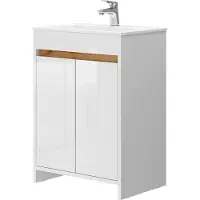 Vicco Badkamermeubelset Lemgo Wit Hoogglans 2-delig, Model 40057