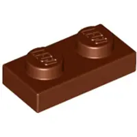 LEGO 250x 1x2 Platen 3023 - Platte stenen, roodbruin