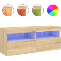 vidaXL Tv-wandmeubel met LED-verlichting 100x30x40 cm sonoma eiken