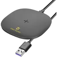 Tactical 15W zwarte inductie draadloze oplader voor QI-telefoon, Zwart