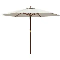 Syfax Parasol met houten paal 299x240 cm zandkleurig