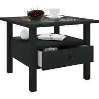 VCM LingisM salontafel 1 lade 1 plank zwart.