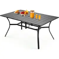 Vevor Patiotafel Tuintafel Balkontafel (1500 x 960 x 725 mm) Gemaakt van koolstofstaal Rechthoekige eettafel voor tuin