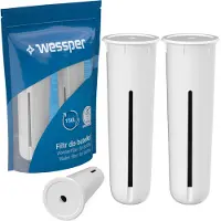 OEM Wessper 2x waterfilter voor waterfles, vervanging voor Dafi sportfles, met actieve kool, wit