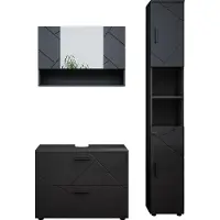 Vicco Badkamermeubel set Irma Antraciet Hoogglans 3-delig, Model 39592