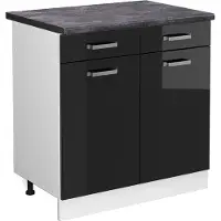 Vicco R-Line Keukenonderkast – 80 cm, WB Antraciet Zwart hoogglans