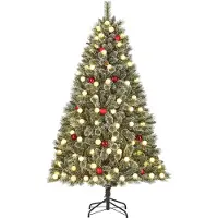 Black Box Trees Trees Kaprun Kunstkerstboom met LED Verlichting en Timerfunctie - H180 x Ø108 cm - Groen, Rood