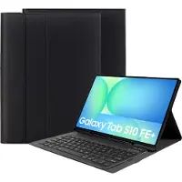 Cazy tablet Hoes met Toetsenbord geschikt voor Samsung Galaxy Tab S10 FE Plus - QWERTY Bluetooth Keyboard Case - Zwart