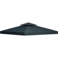 Youjia Vervangend dak voor paviljoen, 3x3 meter, geschikt voor metalen paviljoen, tuinpaviljoen, feesttent of tuintent, gemaakt van polyester in de kleur antracietgrijs