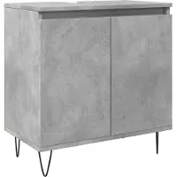 vidaXL Badkamerkast 58x33x60 cm bewerkt hout betongrijs