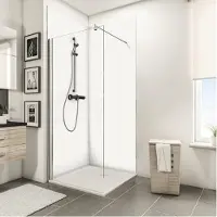 Schulte 2 Achterwanden - wit - 90x90x210 - zelf inkortbaar en zelfklevend - wanddecoratie - muurdecoratie - badkamer wandpanelen - muurbekleding