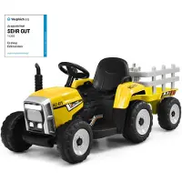 Coast 12V Kinderen Rijden op Trekker met Aanhangwagen 2.4G Afstandsbediening met LED-Verlichting Muziek Hoorn USB en Bluetooth