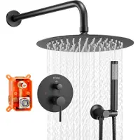 Vevor Douchekraan Regendouchesysteem voor Badkamer Douchesysteem met 254 mm Ronde Regendouchekop &amp; Handdouche