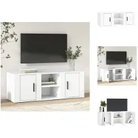vidaXL Tv-kast - Tv-kasten - Tv-meubel - Hifi-meubel - Tv-meubel 100x31,5x35 cm bewerkt hout wit