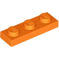 LEGO 1x3 Platte steen 3623 - 100 stuks, oranje