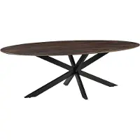 Label51 James Eetkamertafel - Bruin - Hout - 210 cm - Ovaal