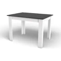 Leobert Eettafel NP 120x80 - ZWART/WIT - Modern Design, Kleur: Zwart Blad en Witte Poten, Geschikt voor Keuken, Eetkamer en Woonkamer, 120 x 80 cm