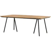 Furnlux Classic FURNLUX Buiten eettafel Chan, acaciahout en zwart, 100 cm / Hoofdkleur: bruin / Afmetingen: 100 x 200 x 74 cm