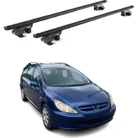 Aurilis Bagagedrager voor Peugeot 307 Wagon (2002-2008), aluminium, zwart, 2-delig, met ABE-certificaat