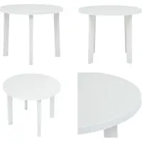 vidaXL Tuintafel Wit 89 cm Kunststof - Tafel - Tafels - Bistrotafel - Bistrotafels