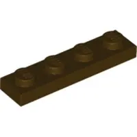 LEGO : 50 stuks platte steen 1x4 in donkerbruin