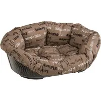 Ferplast Hondenbed, kattenbed, kunststof mand met kussen, maat L, 73 x 55 x 27 cm, , zwart
