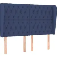 vidaXL Hoofdbord met randen 163x23x118/128 cm stof blauw