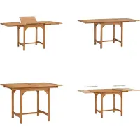 vidaXL Uitschuifbare tuintafel (110-160) x 80 x 75 cm, massief teakhout - Eettafel - Eettafels - Tuineettafel - Tuineettafels