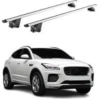 Omac Aluminium dakkapdrager/bagagedrager voor Jaguar E-Pace X540 X761, modeljaren 2017-2025, zilver. ABE-certificaat. 2 stuks