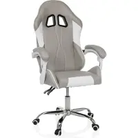 MyBuero Gamingstoel / bureaustoel GAMEBREAKER W03 stof grijs/wit