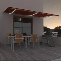 Prolenta Maison Exclusive - Uittrekbare zonnescherm, oranje en bruin, 600 x 300 cm