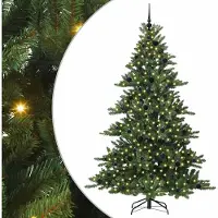 Syfax Kunstmatige Inklapbare Kerstboom Groen 210 cm PVC en staal